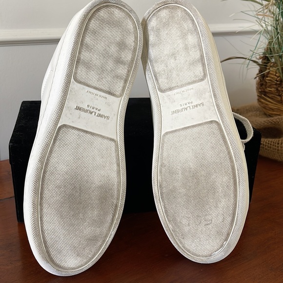 Yves Saint Laurent Signature Optic White leather Court Classic Lips Sneaker 36 - Picture 9 of 9